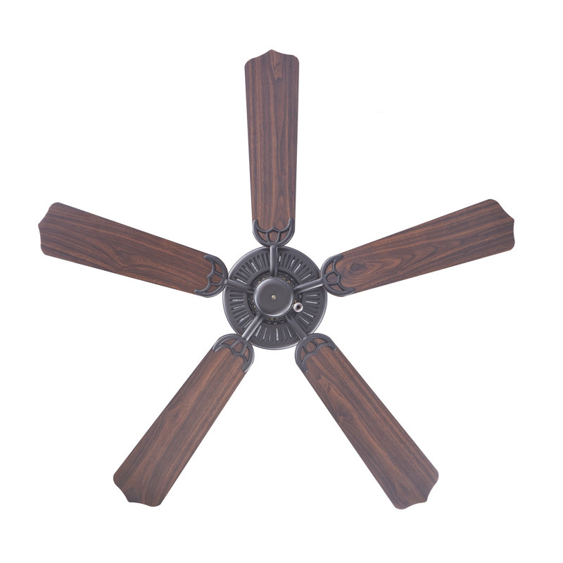 Ventilateur de plafond d'intérieur 5 pales Royal Star, Bronze frotté à l'huile, Oui, Bois brun