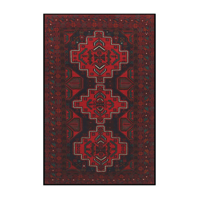 Tapis traditionnel mehroon/noir/crème Sirretta