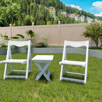 Mobilier pliable pour l'extérieur Hips, 2 chaises et table rectangulaire blanche pour la vie moderne