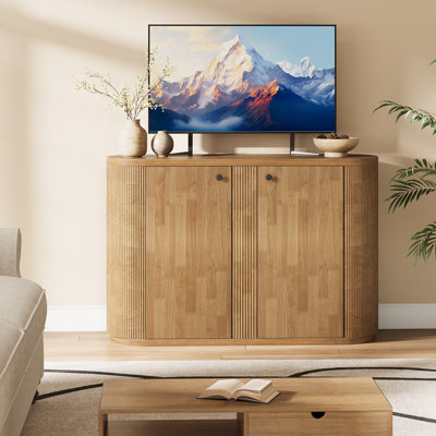 Modern TV Stand to Fit up to 60" TVs, Wooden Media Console Furniture with Storage Cabinet for Living Room, Bedroom