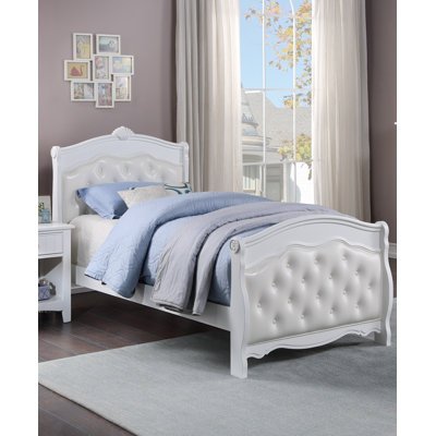 Mobilier de chambre à coucher blanc pour lit double avec lit en contreplaqué et pied de lit en contreplaqué 1pc