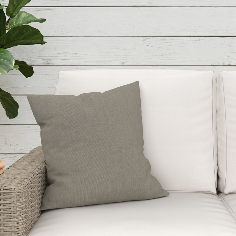 Gabi Sunbrella® Indoor/Outdoor Throw Pillow, Square 18", Spectrum Dove Sunbrella® Plainweave