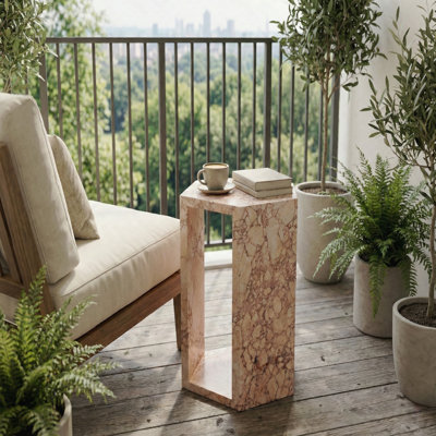 Table d'appoint en marbre rose Luxury Luxury - Hexagon