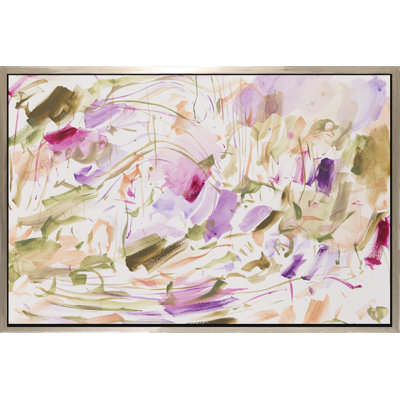 Printemps - peinture sur toile avec cadre flottant