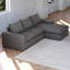 Velours côtelé moderne en forme de L de 99 pouces avec trois coussins, coussins doubles, coussin de cou pour se détendre, rembourrage de particules à rebond lent, support de cadre en fer, aucun assemblage requis, interchangeable-507268942