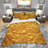 Embossed golden flowers - Modern Floral Duvet Cover Set - Microfiber Polyester-35229169
