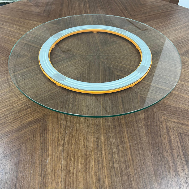 Plateau tournant sandwich en verre trempé, H 0,47 po x l 23,62 po x P 23,62 po, Clair