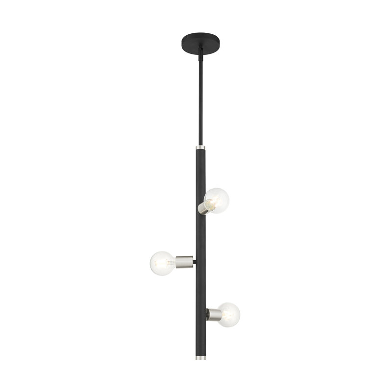 Luminaire suspendu à 3 lumières Jolisha, Noir