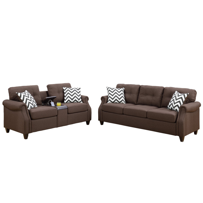 Warrick 2 - Piece Living Room Set, Dark Coffee