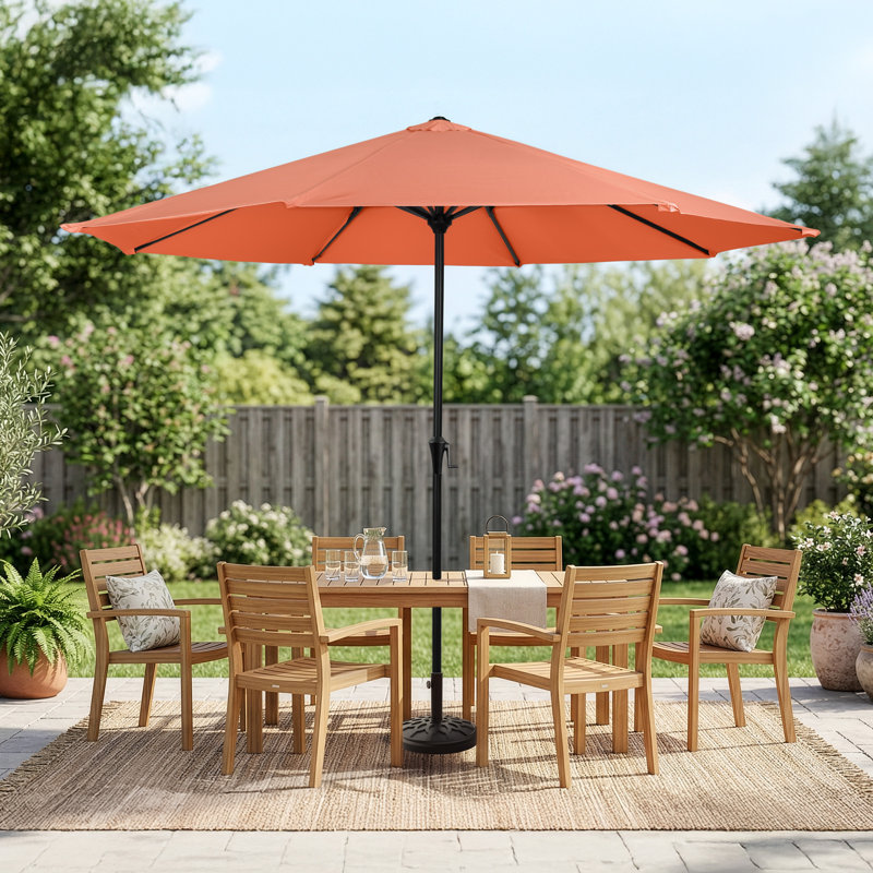 Parasol de patio 9 pi avec base lestée 19 lb Pure Garden, Terracotta
