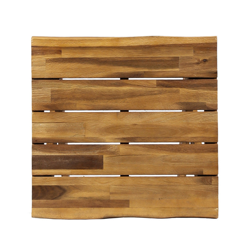 Table d'appoint au fini sable Sandblast - 18,36 po de hauteur, style rustique pour l'extérieur de la cour, 18 po x 18 po, loisirs