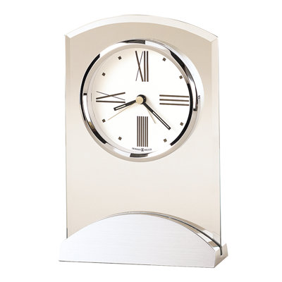 Tribeca Tabletop Clock in Polished Silver/Clear