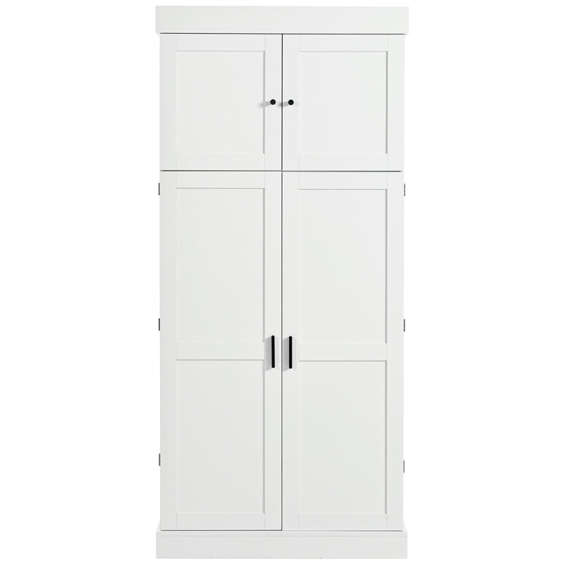 Garde-manger comprenant 2 armoires avec tablettes réglables, White