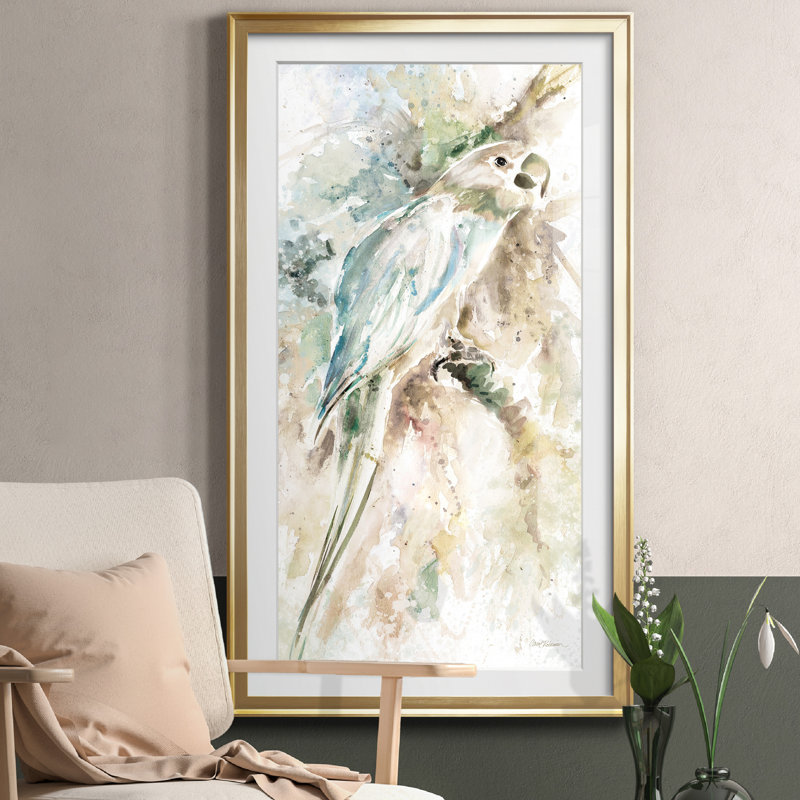 Morning In Rio I - peinture encadrée, H 22,5 po x l 42,5 po x P 1,5 po, Doré