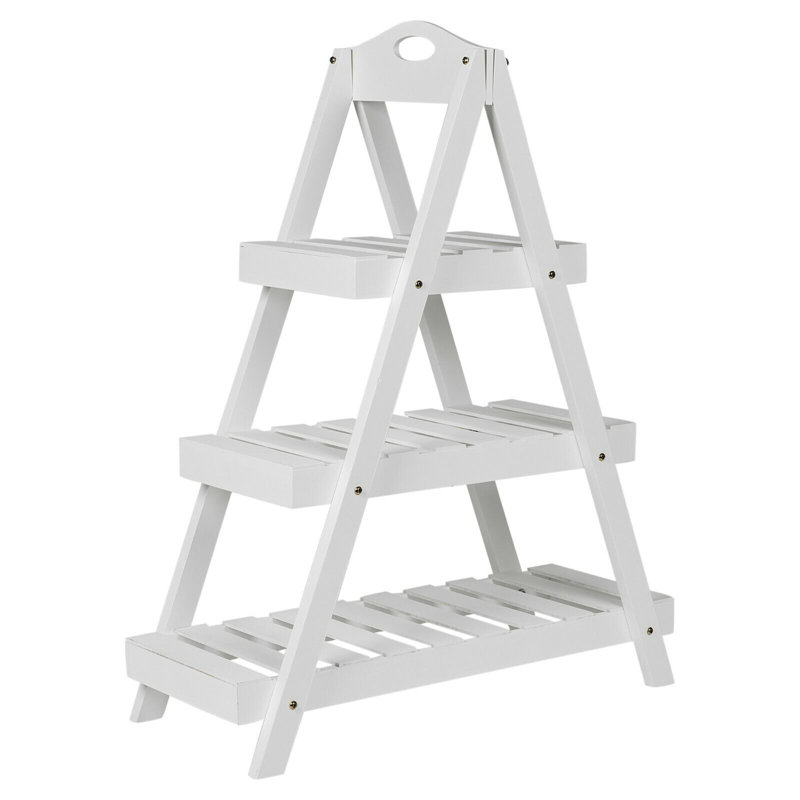 Alcaldes Wood Plant Stand, White