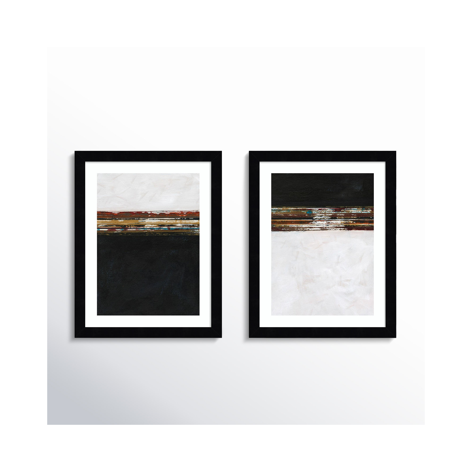 A Sense Of Space I & II by Jodi Fuchs, Black, 14" H x 25" W