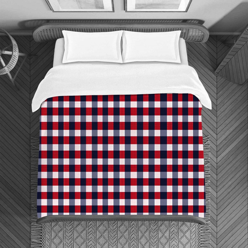 Housse de couette , Marine / Rouge, Housse de couette pour grand lit