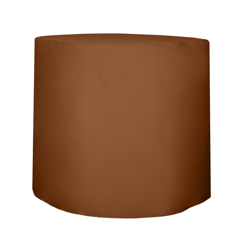 Javin Solid Color Round Tablecloth, Copper Brown, 2