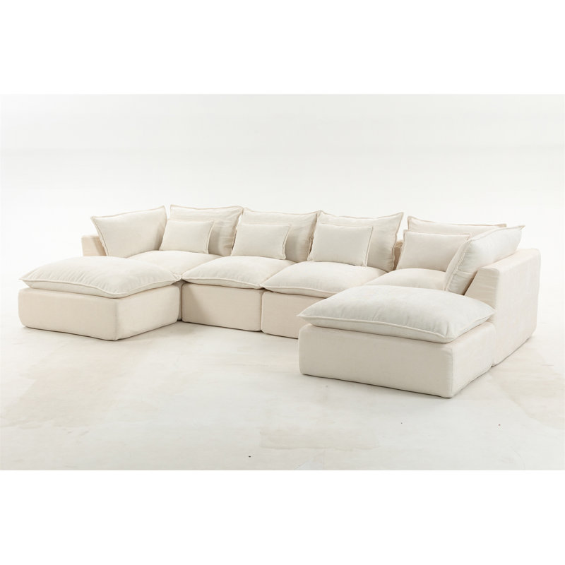 130.71" Width Cloud Couch Oversized Modular Sectional Sofa True Relax Comfy Couches Wide&Deep Seat Sofas For Living Room Furniture Sets