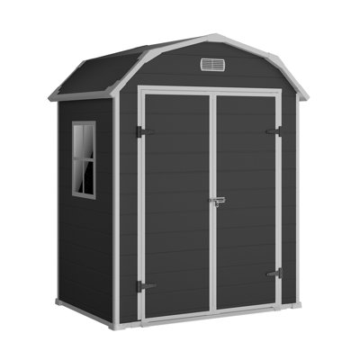 6 x 4.5 Ft Outdoor Storage Shed, Durable All-Weather Resin Construction, Weather-Resistant Garden Storage Solution for Backyard Organization