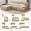 Canapé modulaire en L brun - l 98,0 po x P 65,3 po x H 32,4 po