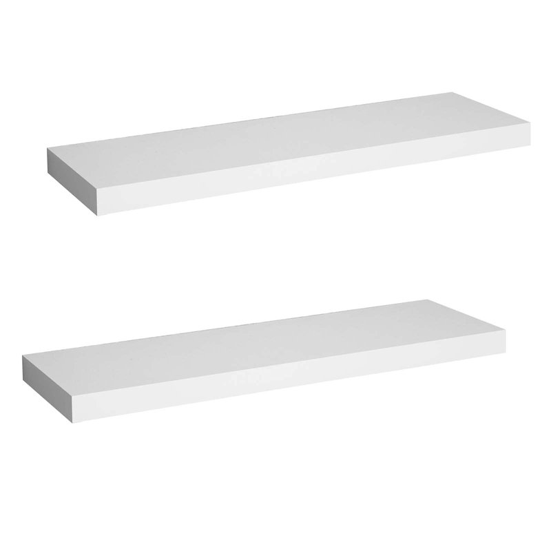 Gatis 2 Piece Floating Shelf, 3.8cm H x 120cm W x 22.9cm D, White
