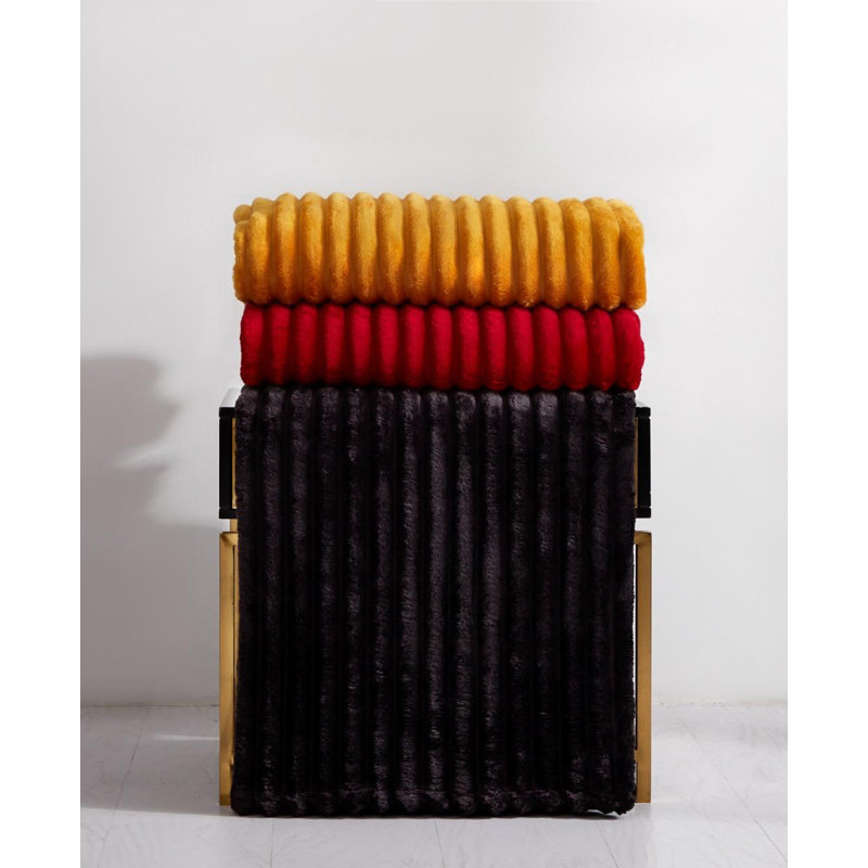 Machine Woven Throw Blanket, Black, 240cm x 200cm