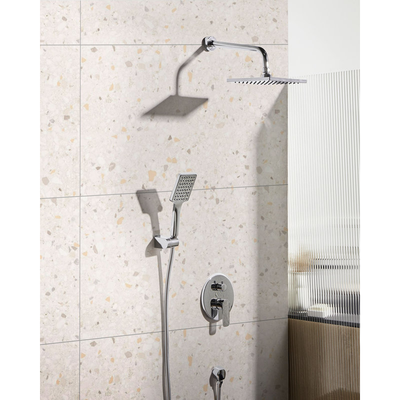 Concealed Shower Set with Rainshower GUARATUBA Black, Chrome