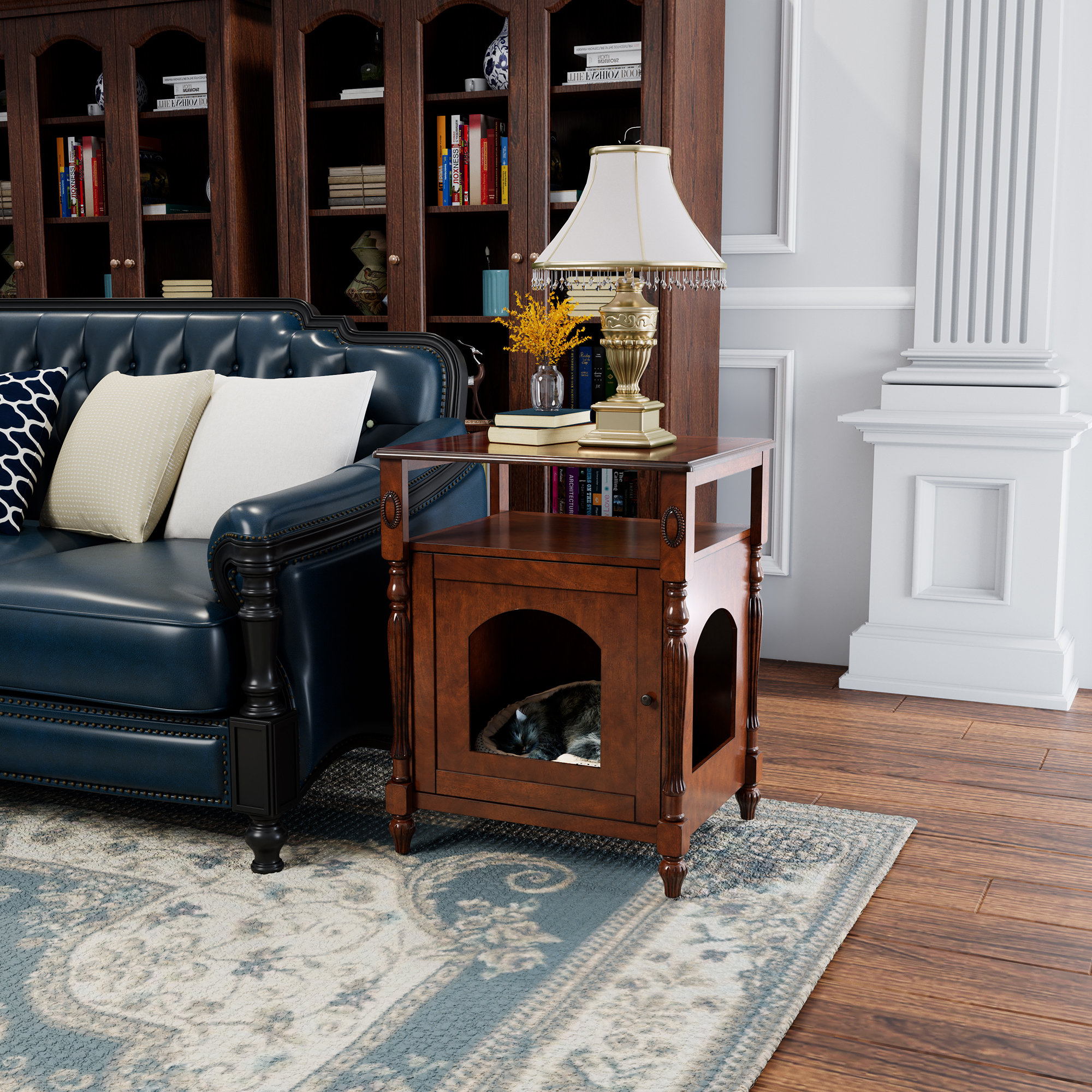 Tucker Murphy Pet™ Cat Litter Box Enclosure Furniture With Shutter Door