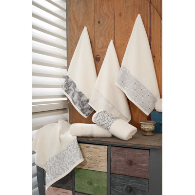 Ensemble de serviettes essuie-mains 100% coton 6 pièces Haleema