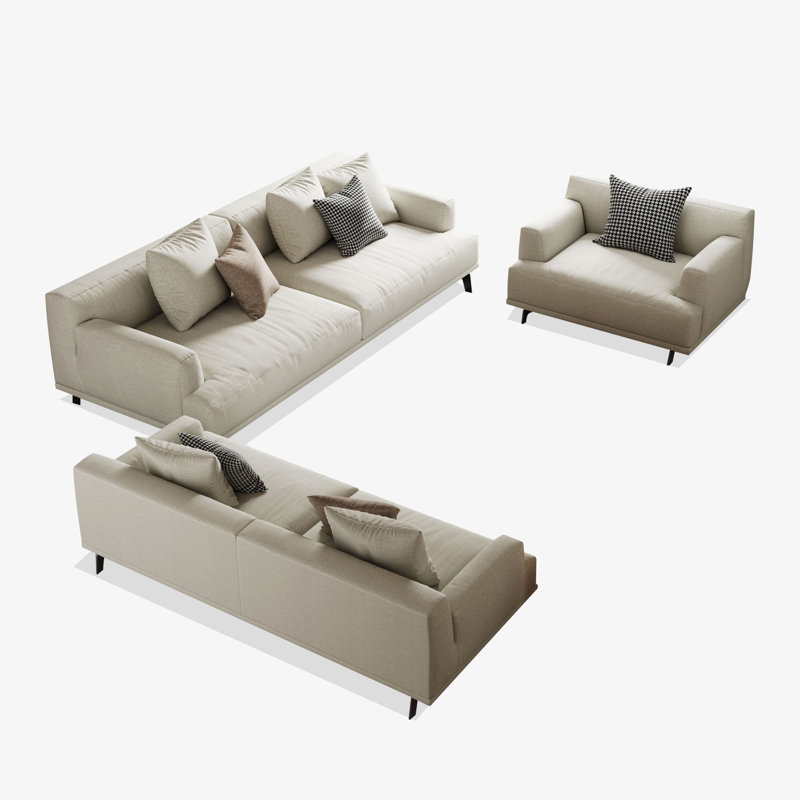 Ensemble de salon Hollynd Coussin moderne en coton et lin avec coussins