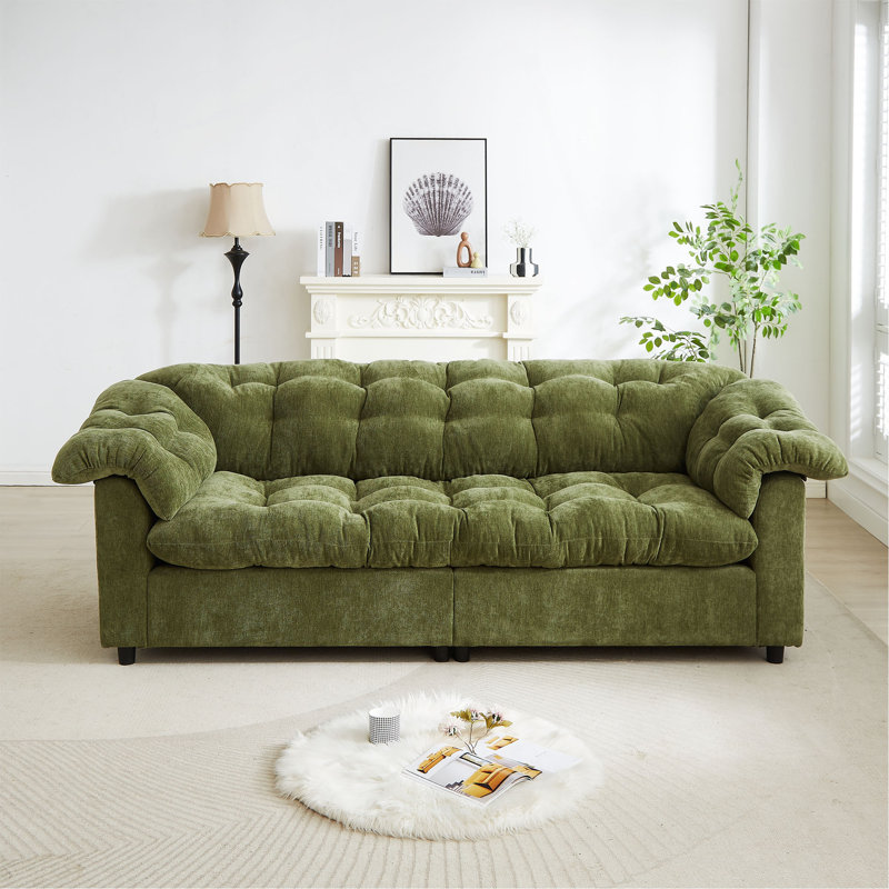 Canapé rembourré moelleux de 94,8 po avec siège moelleux et confort moderne 94,8 po convenant aux salons, chambres à coucher, bureaux et appartements