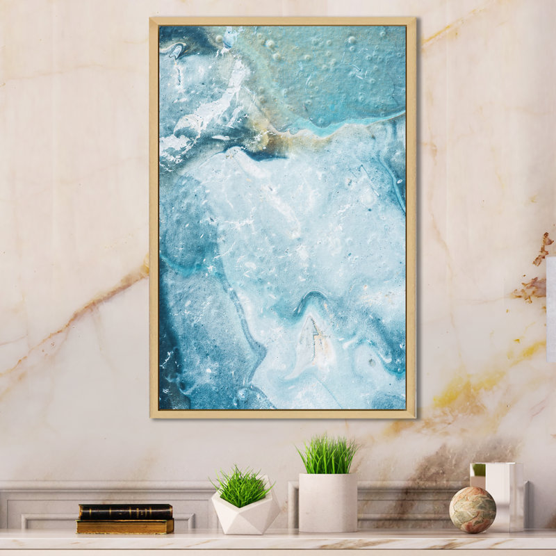 Nuage de peinture bleu clair - art mural moderne et contemporain sur toile, H 32 po x l 16 po x P 1 po