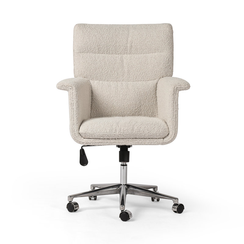 Humphrey Swivel Executive Chair, Cream Boucle