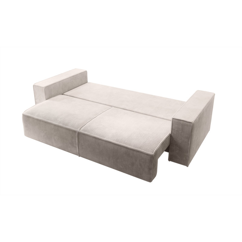 Ahlayah 3 Seater Corduroy Sleeper, Cream