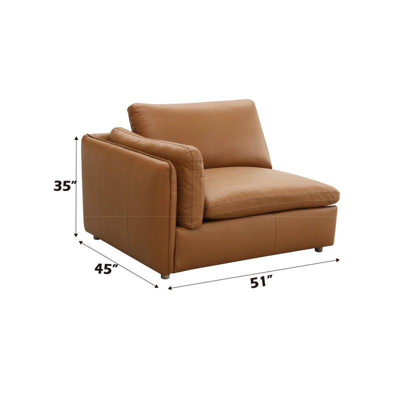 Canapé modulaire en cuir 5 pièces Brighton