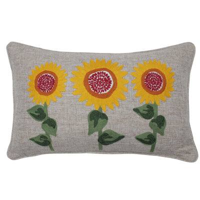 Embroidered Reversible Throw Pillow