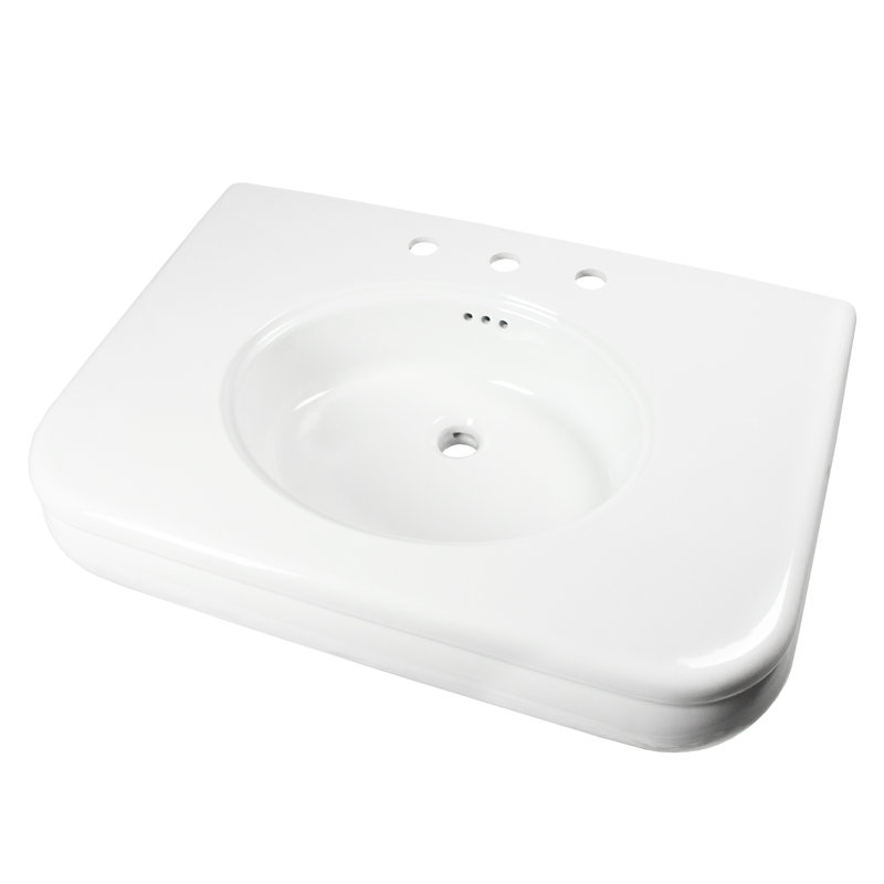 Nantucket Sinks 31.5-inch Fireclay Wallmount Console Bath Sink