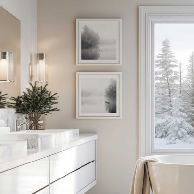 Misty Solace Enigma, ensemble de 2 toiles encadrées