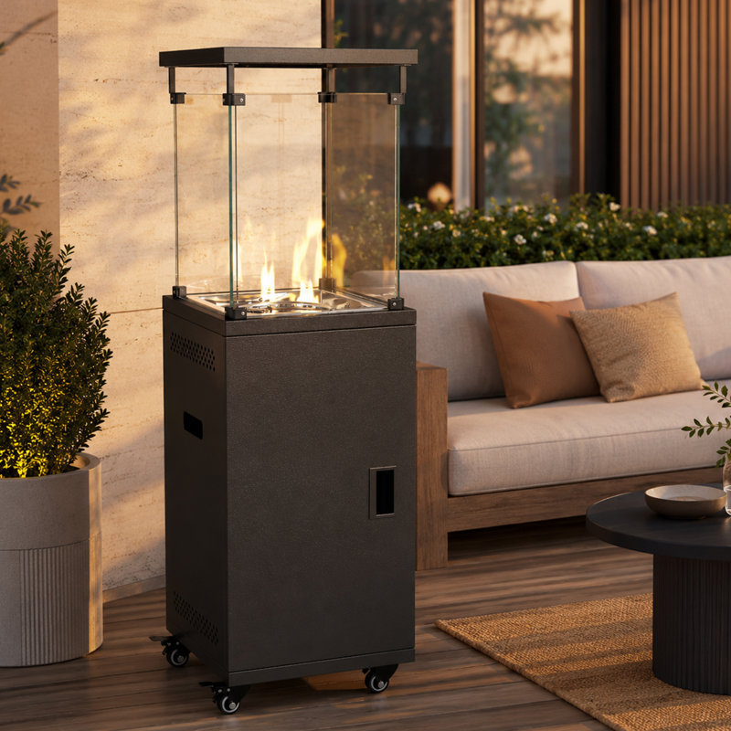 Chauffage de terrasse extérieur au propane de 38 000 BTU avec roues