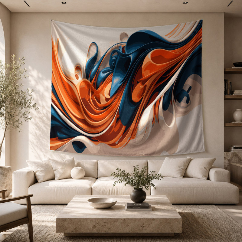 Tapisserie murale Biomorphic Abstraction 99, 68 po x 80 po