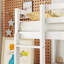 Lit mezzanine simple en bois avec sous le lit, bureau intégré, armoire de rangement à 2 tiroirs, garde-corps, échelle-515143858