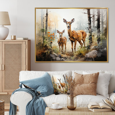 Deers Whispering Woods II sur impression sur toile