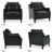 33.4" W Genuine Leather Upholstered Accent Armchair-2126048655