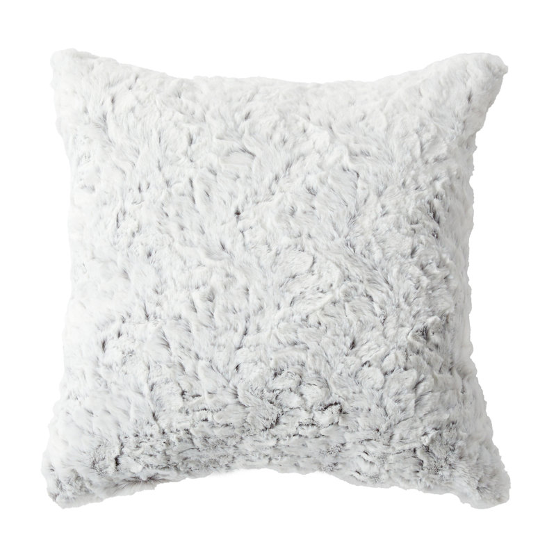 Coussin intérieur en fausse fourrure, 6 po x 24 po, Renard argenté Fauxchilla