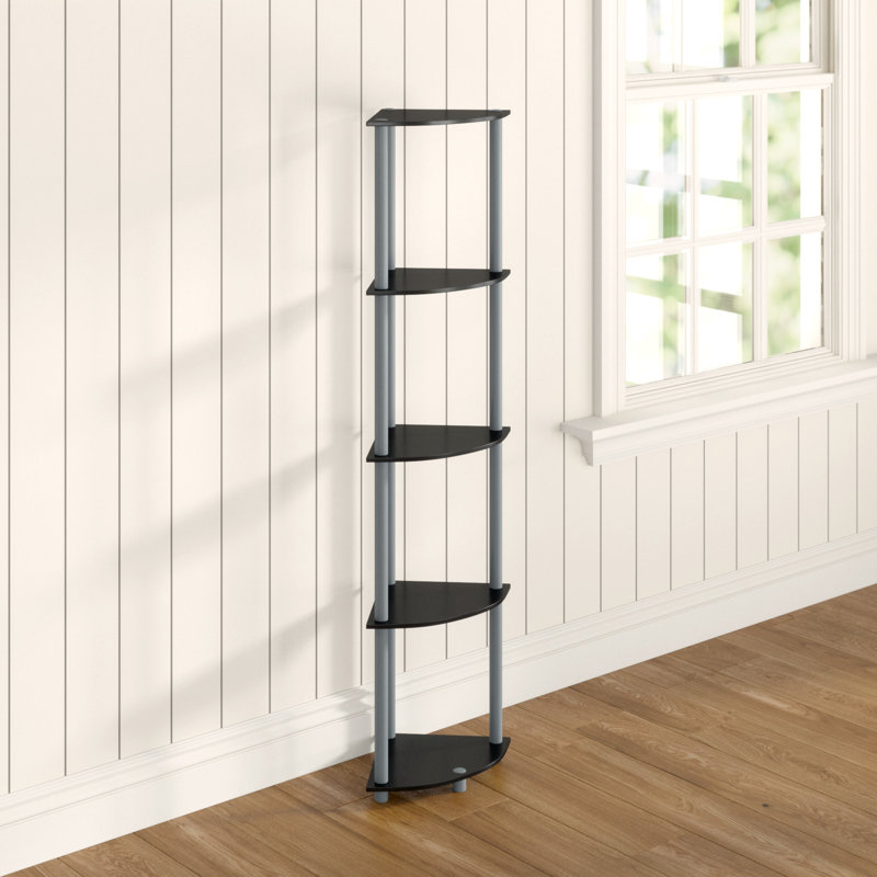 Corner Bookcase, Black/Grey