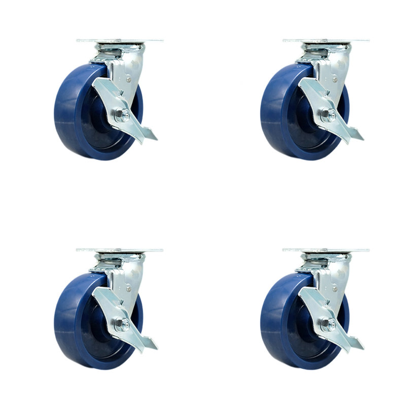 4 Piece Solid Poly Caster Set