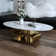 Table basse en faux marbre avec base en acier inoxydable Milliano