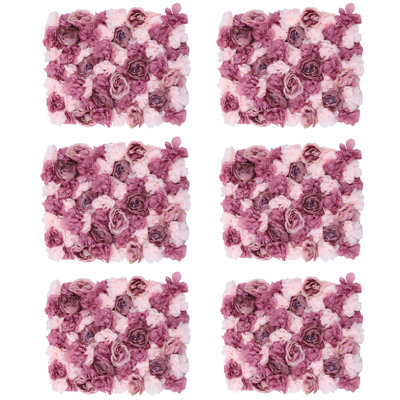 Artificial Flower Wall Wall Flower Silk Rose Flower Wall Panel 24X16inches Used for Wedding Party Church Wall Stage Background Decoration