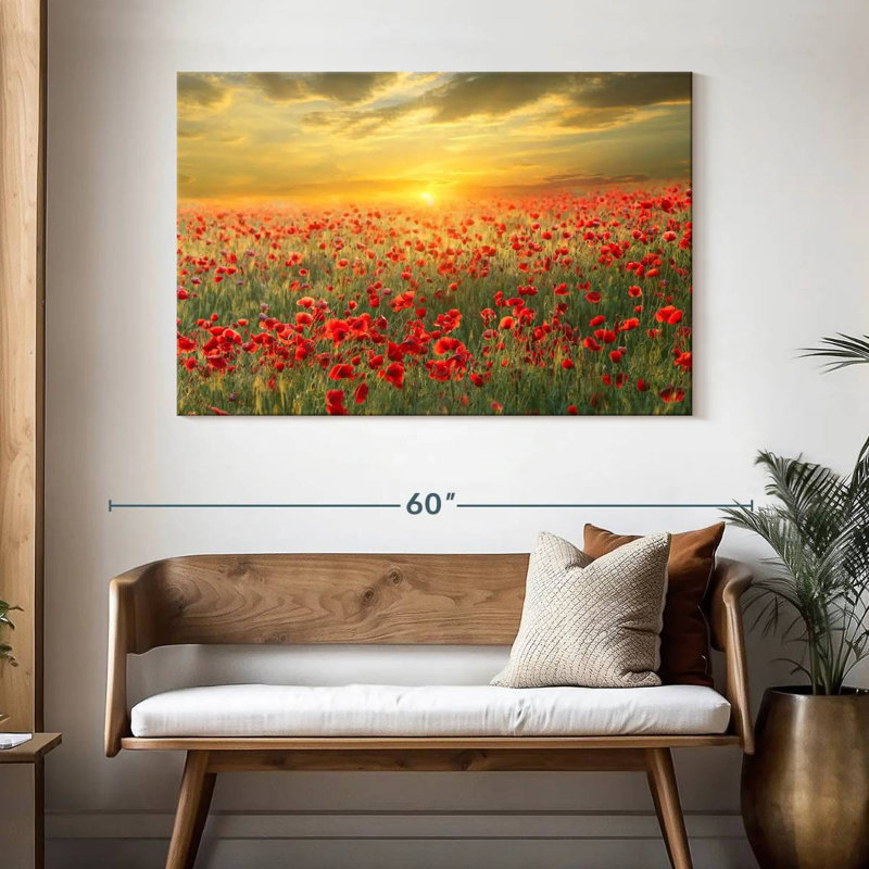 Alvord Poppy Meadow Sunset, H 32 po x l 48 po